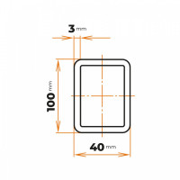 Uzavretý profil 100 x 40 / 3 mm