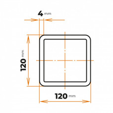 Uzavretý profil 120 x 120 / 4 mm