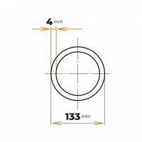 Rúra zváraná 133 / 4 mm