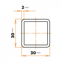 Uzavretý profil 30 x 30 / 2 mm