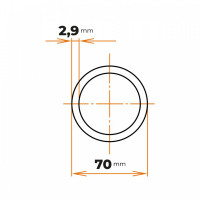 Rúra zváraná 70 / 2,9 mm