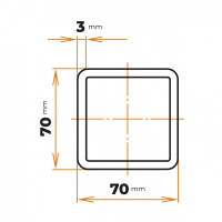 Uzavretý profil 70 x 70 / 3 mm