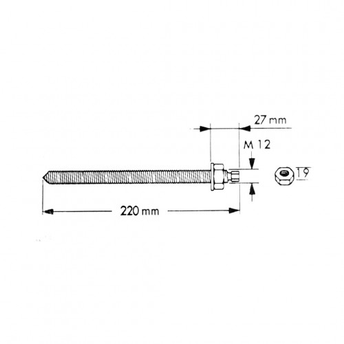 Svorník 12 x 220 mm