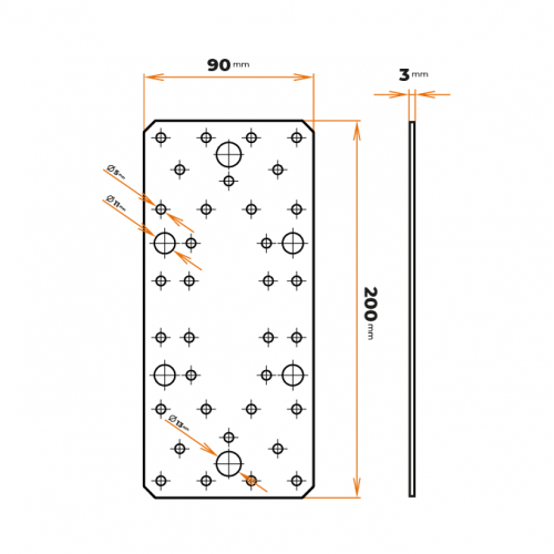 Doska spojovacia 03-33 / 90 x 200 x 3 mm