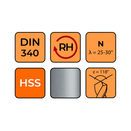 Vrták do kovu HSS 13,0 mm DIN340 (predĺžený)