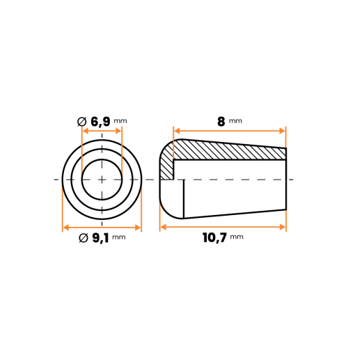 Návlek kruhový / 210a-034 / 7 mm (čierna)