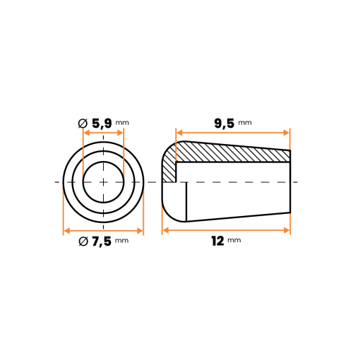 Návlek kruhový / 210a-034 / 6 mm (biela)