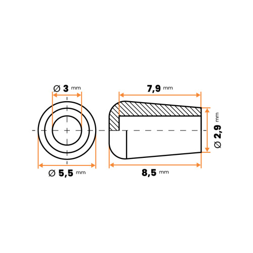 Návlek kruhový / 210a-034 / 3 mm (biela)