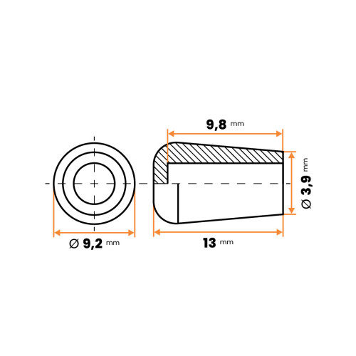 Návlek kruhový, mäkčený / 210b-034 / 4 - 4,8 mm (čierna)