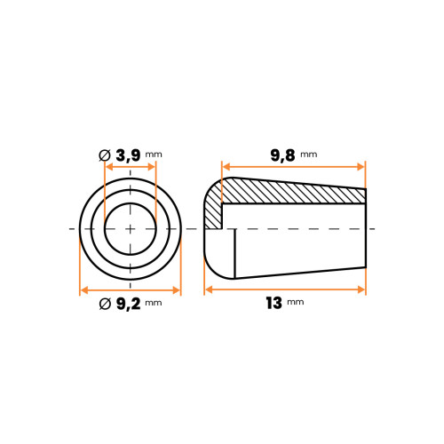 Návlek kruhový, mäkčený / 210b-034 / 4 - 4,8 mm (biela)