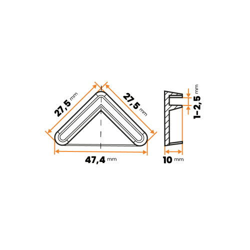 Návlek na uholníky / 214-034 / 30 x 30 / 1 - 2,5 mm (čierna)