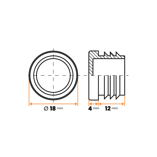 Zátka kruhová / 085-034 / 18 mm / 1 - 2 mm (čierna)