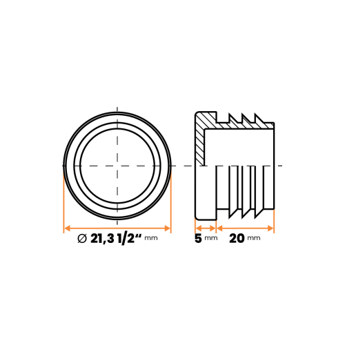 Zátka kruhová / 085-034 / 21,3 1/2" mm / 2,65 mm (čierna)