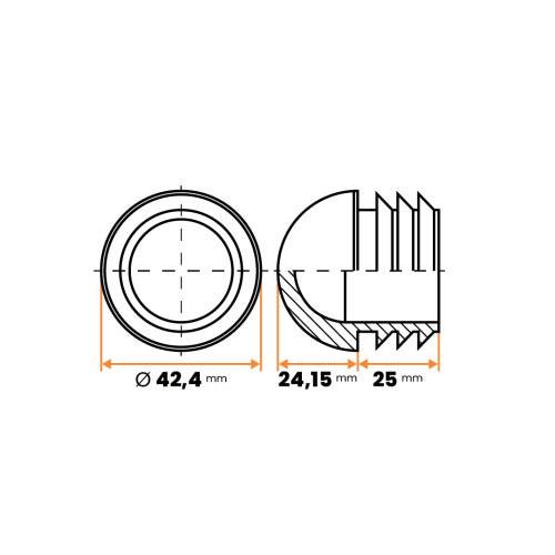 Záslepka kruhová / 335-034 / 48,3 mm (1 1/2") / 3,25 mm (čierna)