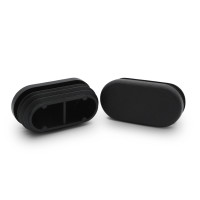Záslepka oválna / 145-034 / 25 x 12 mm / 2 mm (čierna)