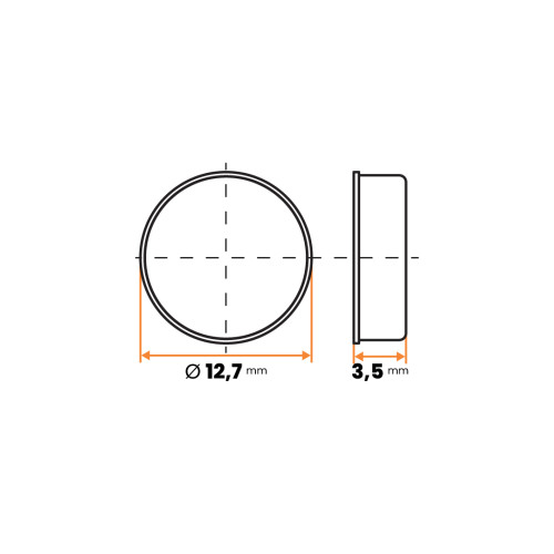 Nožička samolepiaca, okrúhla, rovná / 117b-034 / 12,7 / 3,5 mm (prírodná)