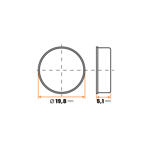 Nožička samolepiaca, okrúhla, rovná / 117b-542 / 19,8 / 5,1 mm (prírodná)