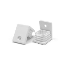 Klzák so zátkou do uzatvoreného profilu, štvorcový / 059-034 / 20 x 20 / 1-2 mm (biela)