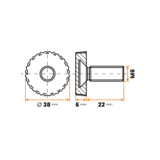 Skrutka rektifikačná / 140-068 / 38 mm / M6 x 22 mm (čierna)