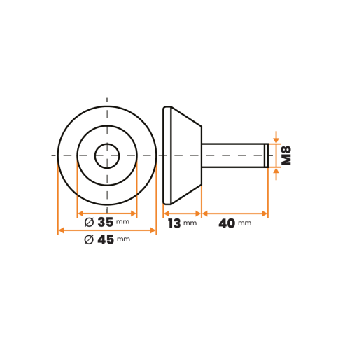 Skrutka rektifikačná / 148c-034 / 45 mm / M8 x 40 mm (čierna)