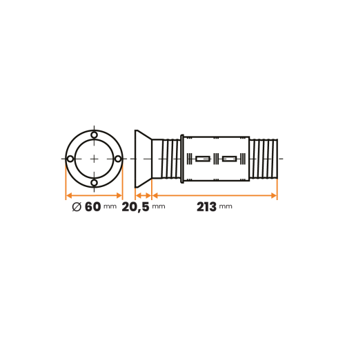 Zátka rektifikačná / 597a-034 / 60 / 50 x 1,5 mm (čierna)