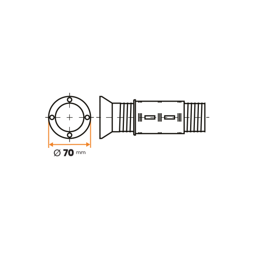 Zátka rektifikačná / 597a-034 / 70 / 60 x 1,5 mm (čierna)