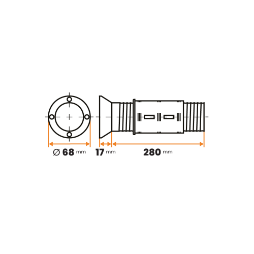Zátka rektifikačná / 597a-034 / 68 / 40 x 2 mm (čierna)