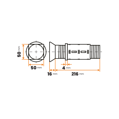 Zátka rektifikačná / 597d-034 / 60 / 50 x 50 x 2 mm (čierna)