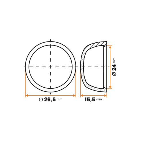 Krytka skrutky / 006b-003 / 24 mm (čierna)