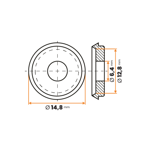 Podložka ku krytke / 006b-003 / 14,8 mm x M6 (prírodná)