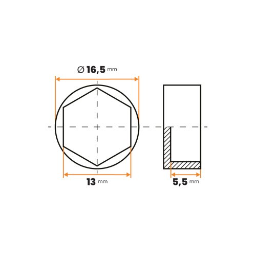 Krytka matíc / 034-007 / M8 / 13 mm (čierna)