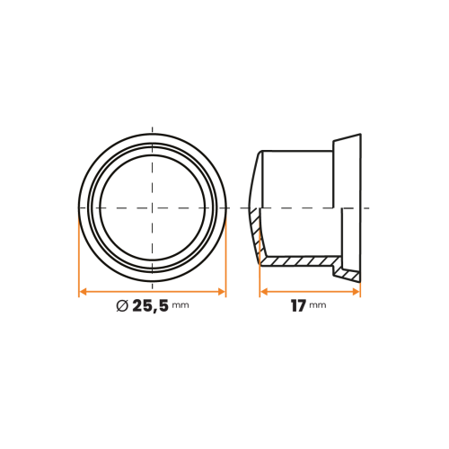 Krytka matíc / 035-003 / M10 / 17 mm (čierna)