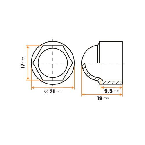 Krytka matíc / 130-034 / M10 / 17 mm (zelená)