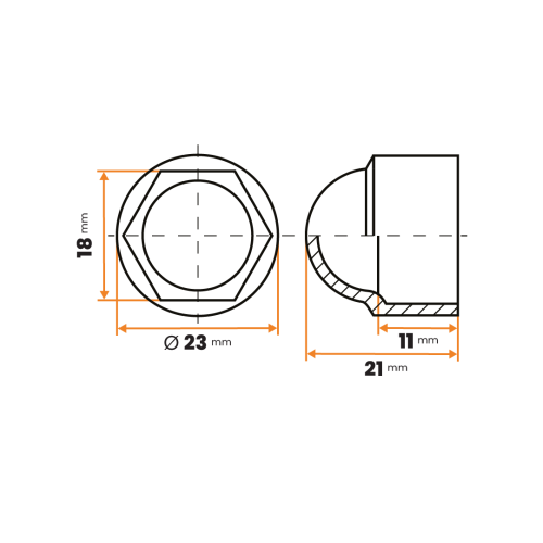 Krytka matíc / 130-034 / M12 / 18 mm (čierna)