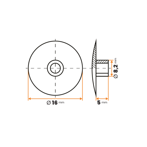 Krytka skrutky / 366-003 / 16 x 8,2 x 5 mm (čierna)