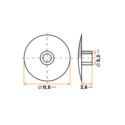 Krytka skrutky / 366-034 / 11,5 x 5,3 x 2,6 mm (biela)