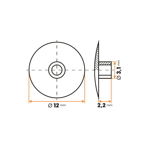 Krytka skrutky / 366-034 / 12 x 3,1 x 2,2 mm (čierna)