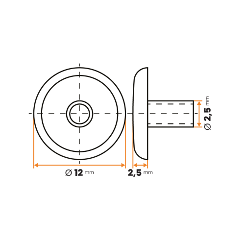 Krytka skrutky UNI 5 / 064-079 / 12 x 2,5 mm (čierna)