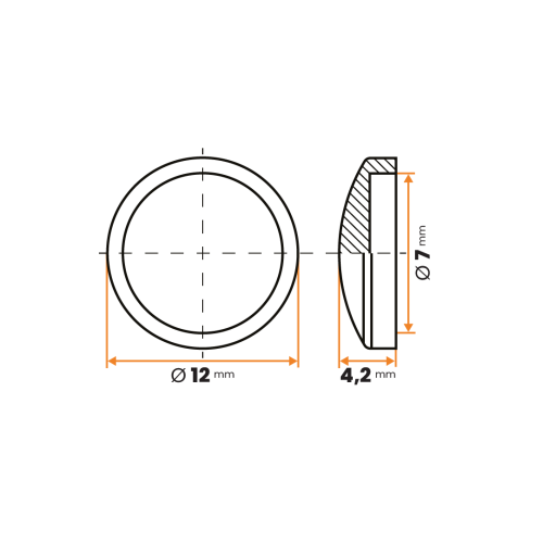 Krytka skrutky UNI 4 / 064a-034 / 7 / 12 x 4,2 mm (biela)