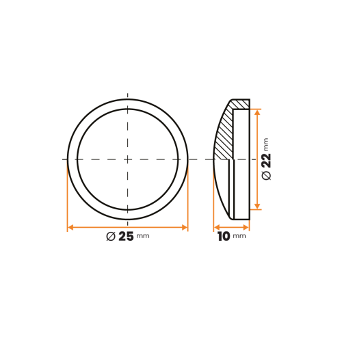 Krytka skrutky UNI 12 / 064a-034 / 22 / 25 x 10 mm (čierna)