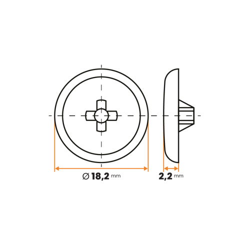 Krytka skrutky Pozidrive 5 / 119-034 / 18,2 mm (čierna)