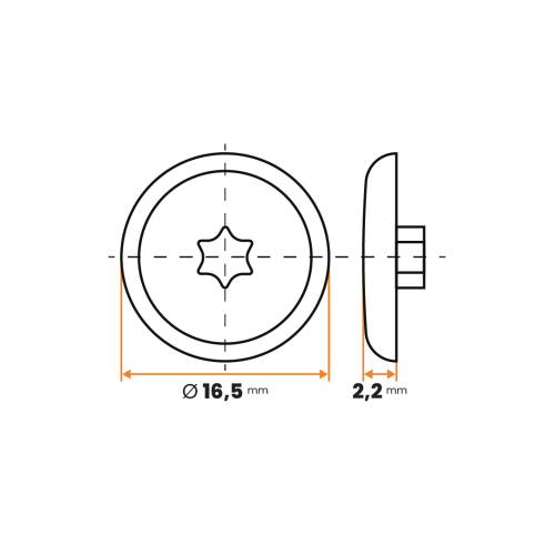 Krytka skrutky Torx 30 / 362-034 / 16,5 mm (čierna)