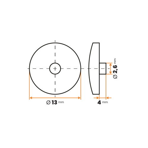 Krytka nitov / 065-034 / 2,6 x 4 / 13 mm (biela)