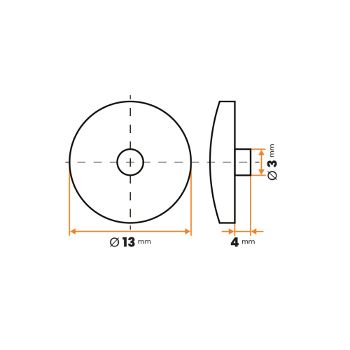 Krytka nitov / 065-034 / 3 x 4 / 13 mm (biela)