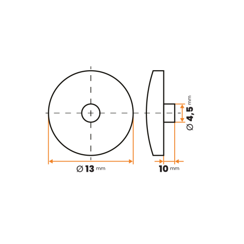 Krytka nitov / 065-034 / 4,5 x 10 / 13 mm (čierna)