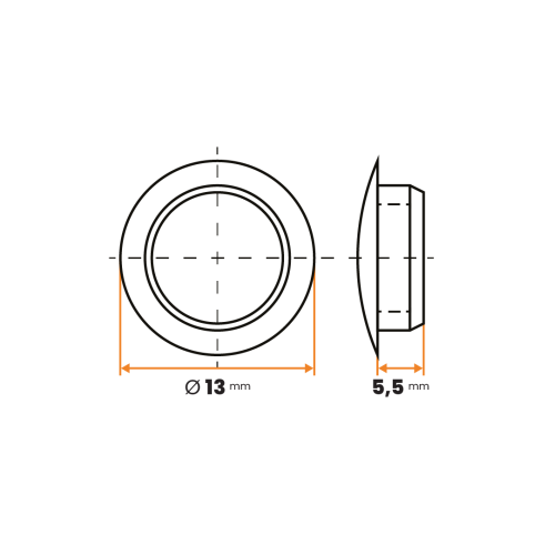 Krytka otvoru / 237-034 / 13 / 5 x 5,5 mm (čierna)