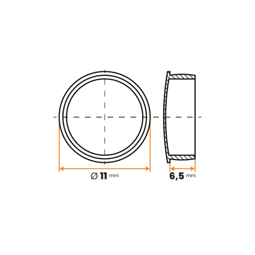 Krytka otvoru / 237a-034 / 11 / 7 x 6,5 mm (prírodná)