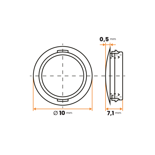 Krytka otvoru / 237b-034 / 10 / 6 x 5,4 mm (biela)