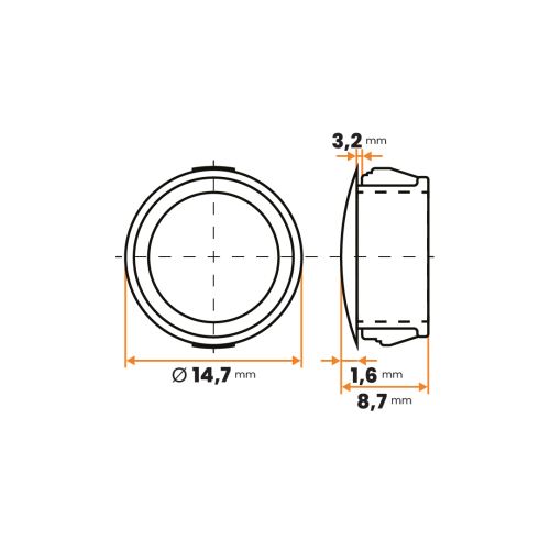 Krytka otvoru / 237c-034 / 14,7 / 12,7 x 8,7 mm (čierna)
