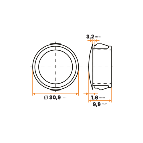 Krytka otvoru / 237c-034 / 30,9 / 28 x 9,9 mm (čierna)